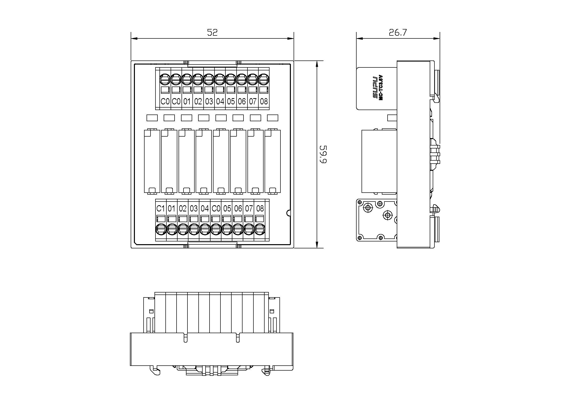 紧凑型继电器模组 XF1T-08SS-1AU