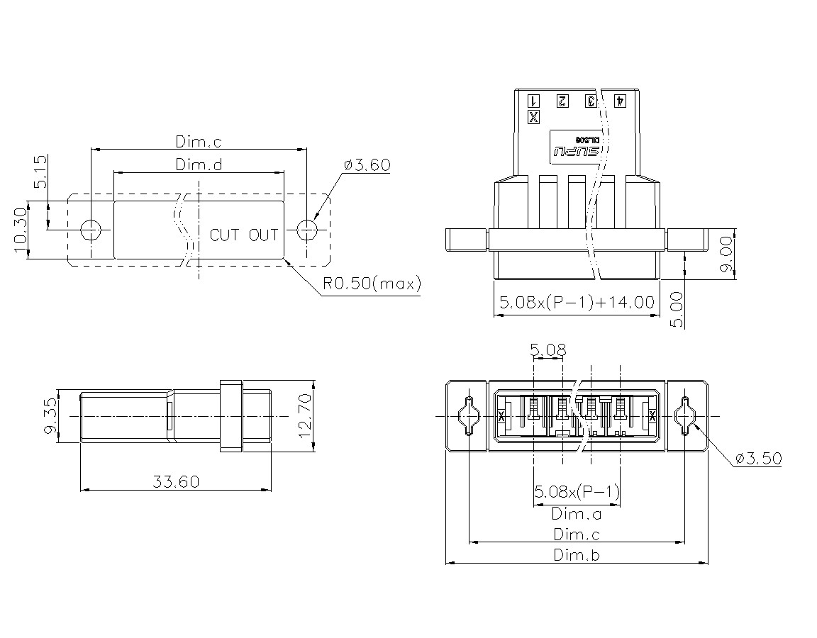 动态接插件连接器DL508H1XXF-BK-0X12(02-10)-蓝狮