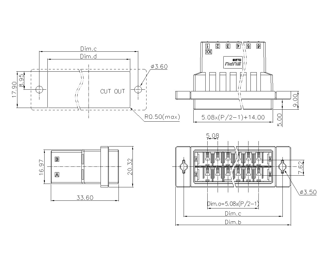 动态接插件连接器DL508H2XXF-BK-XX12-蓝狮