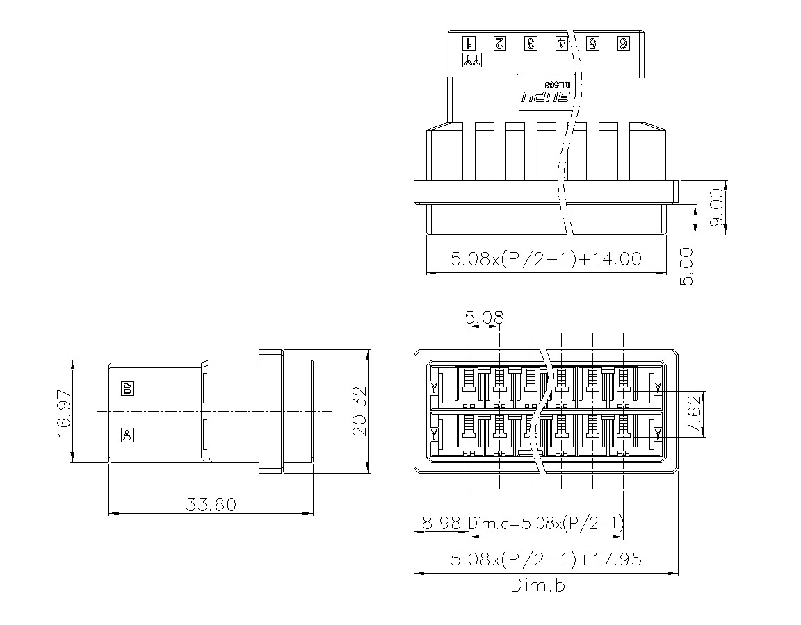 动态接插件连接器DL508H2XXF-BK-YY10(06 12)-蓝狮