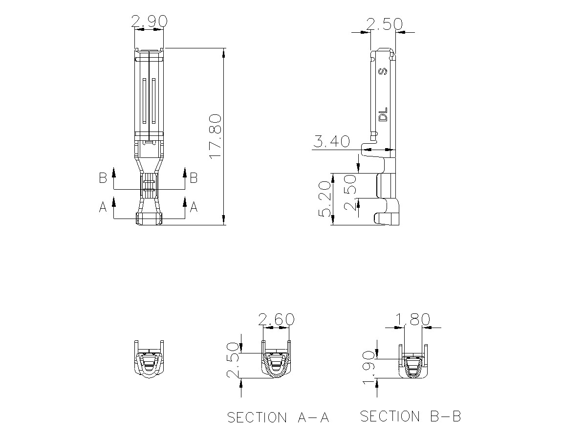 动态接插件连接器DL508V30F-03-0200-蓝狮