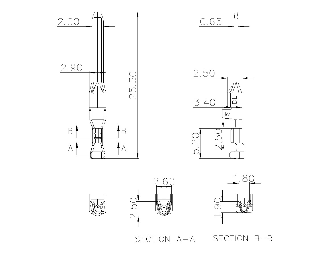 动态接插件连接器DL508V30M-03-0200-蓝狮